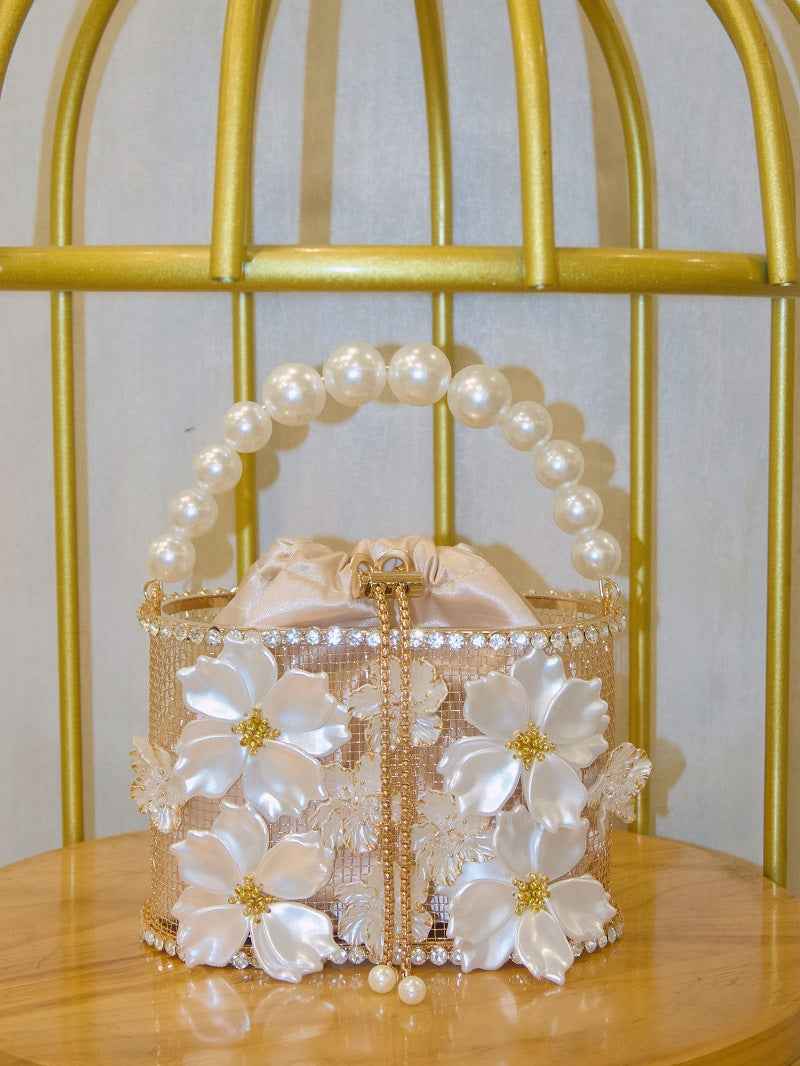 Retro Sunflower Birdcage Handmade Bucket Bag