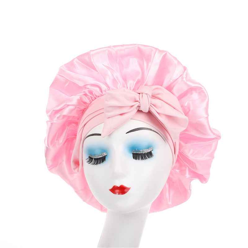 Single Layer Ribbon Round Cap Bow Artificial Silk