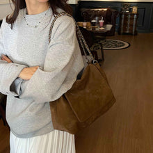 Womens High End High Capacity Suede Crossbody Tote For Work