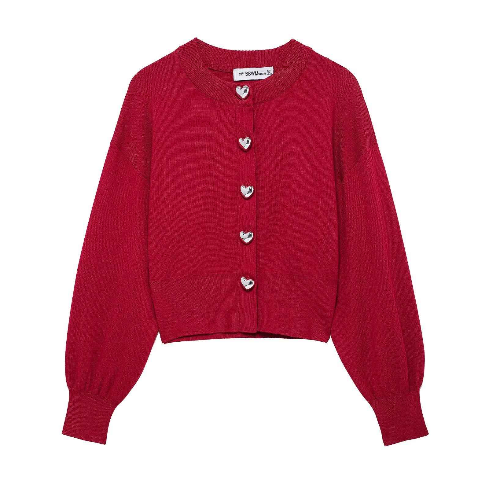 Spring New Arrival Heart Shaped Button Cardigan Coat