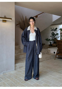 Linen Women's Straight-leg Jeans by Mirlaine Univers