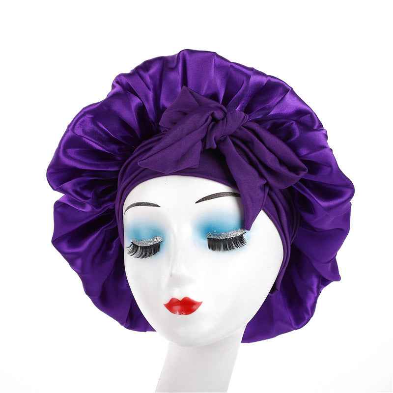 Single Layer Ribbon Round Cap Bow Artificial Silk