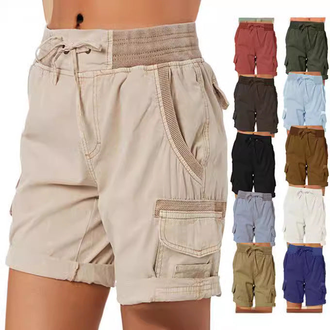Shorts cargo décontractés à taille haute pour femme