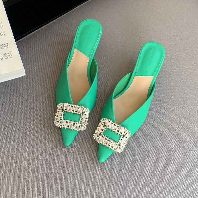 Rhinestone Square Buckle Sandals New Fashion Women