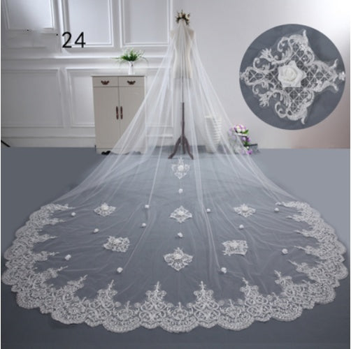 Bridal Wedding Dress Long Tail Luxury Super Fairy Wedding Veil by Mirlaine Univers