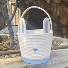Easter Egg Portable Basket Cartoon Rabbit Hand-woven Cotton Cord Candy Bag