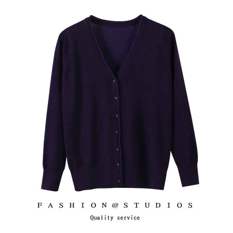 Women's Slim-fit SpringAutumn Plus-size Knitted Cardigan