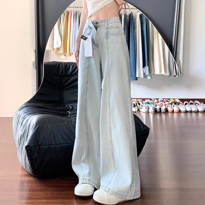 Jean bootcut patchwork denim clair