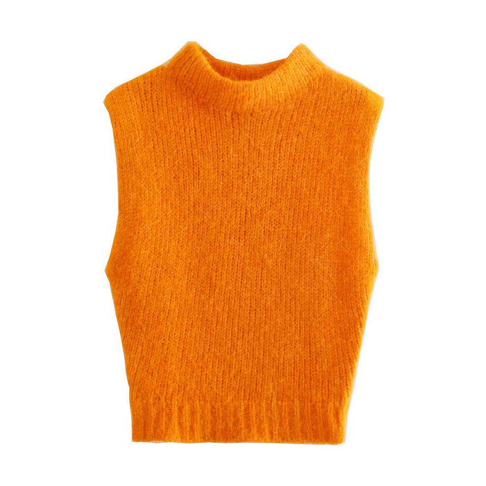 Débardeur en maille à col rond sans manches