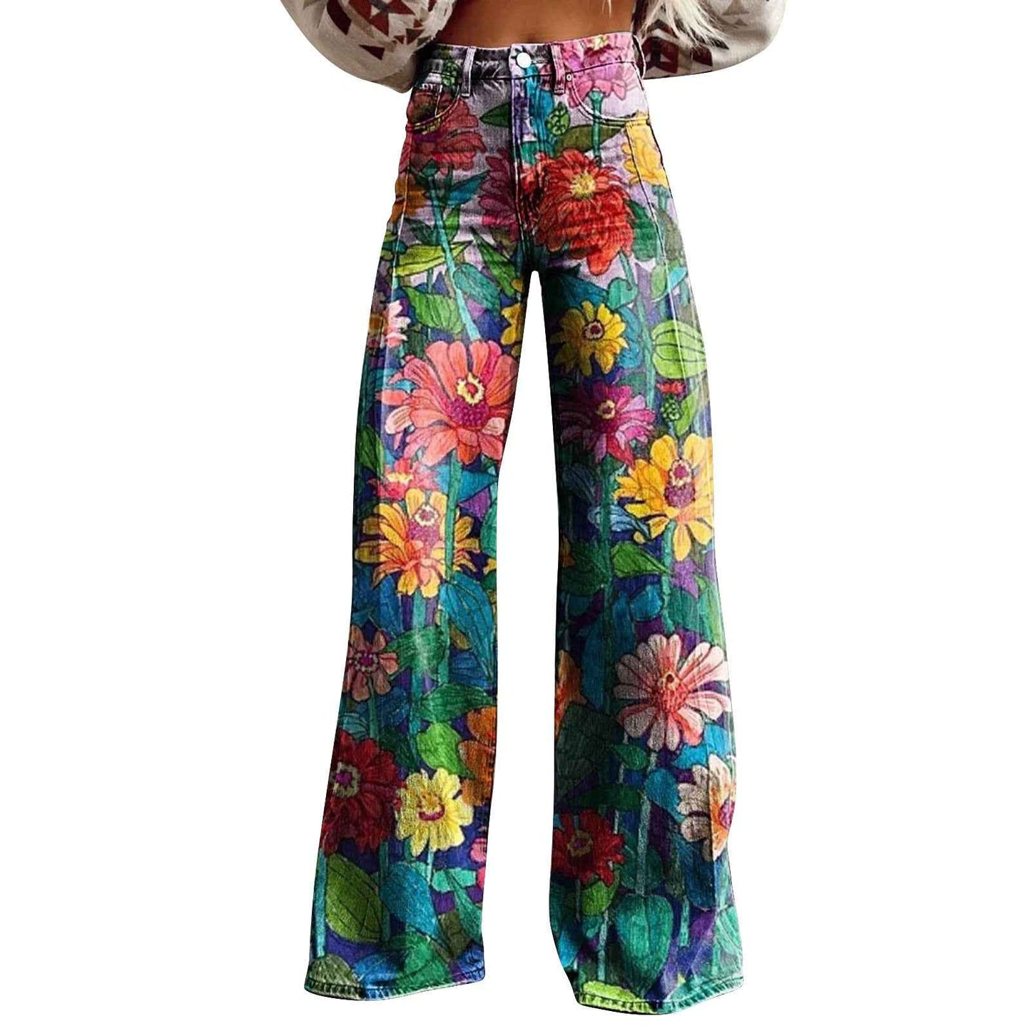 Trendy Flared Denim Jeans Made From Pure Cotton For Women