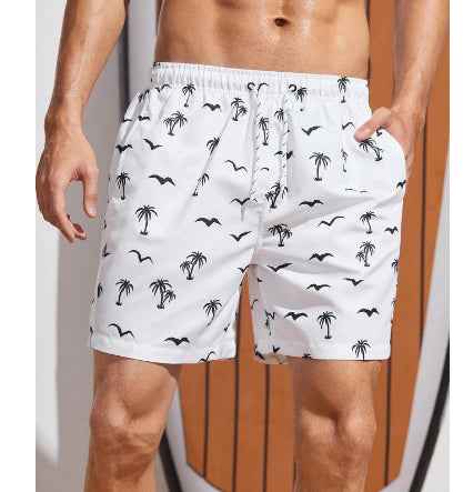 Mens Printed Beach Hawaiian Casual Shorts