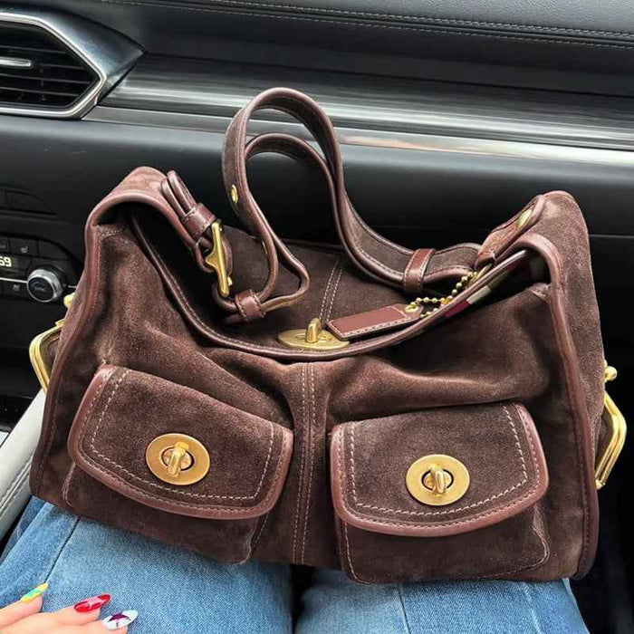 Sac à bandoulière pour femme, style rétro minimaliste et polyvalent, idéal pour le travail, avec poches multiples