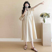 Korean-style Fashionable Loose-fit Minimalist Design Elegant High-end Plus-size Maternity Dress