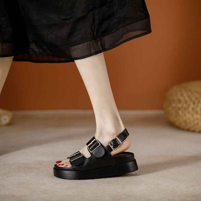 Nouvelles sandales compensées d'été polyvalentes pour femmes