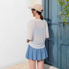 Sun-protective Figure-flattering Tummy-covering Three-piece Split Swimsui