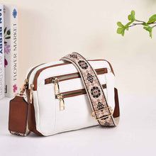 Color Block Multifunctional PU Crossbody Bag With Zipper And Adjustable Shoulder Strap