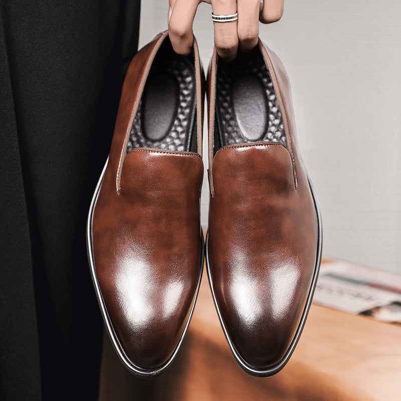 Simple British Style Polished Pointed Leather Shoes