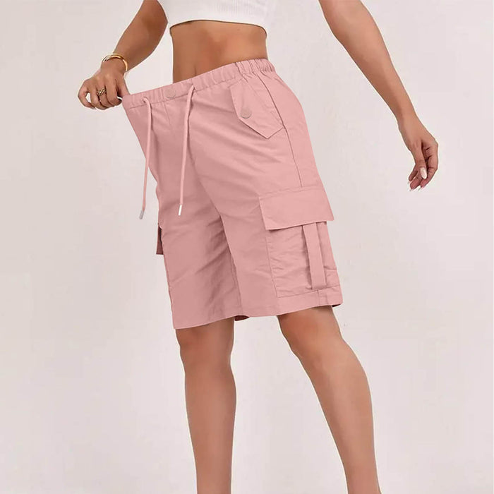 Women's Cargo Shorts  Summer Thin High-Waisted Casual Wide-Leg Quick-Dry Sports Shorts Wholesale With Pockets