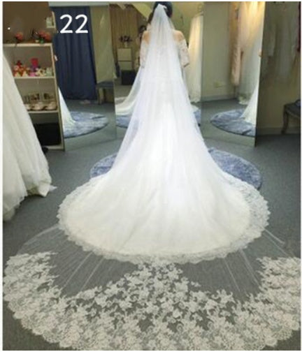 Bridal Wedding Dress Long Tail Luxury Super Fairy Wedding Veil by Mirlaine Univers