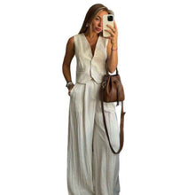 Simple And Elegant Vest Top High-Waist Wide-Leg Pants Casual Suit