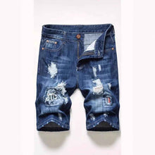 Men's Denim Shorts Summer Ripped Stretch