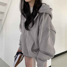 Women's Fashionable Zippered Plus-Size Hooded Jacket