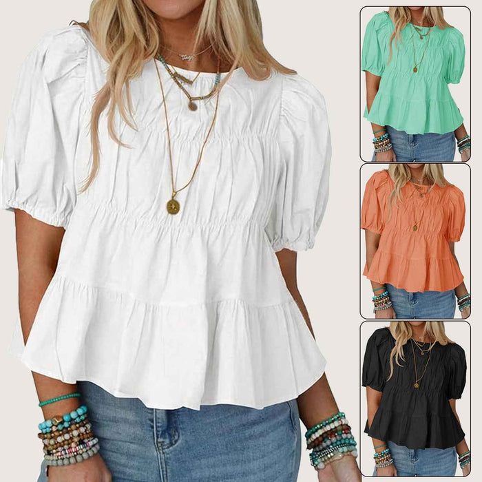 Summer Puff-sleeve Doll Shirt Short Sleeves