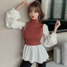 Fashionable temperament slim-fit fake two sweaters