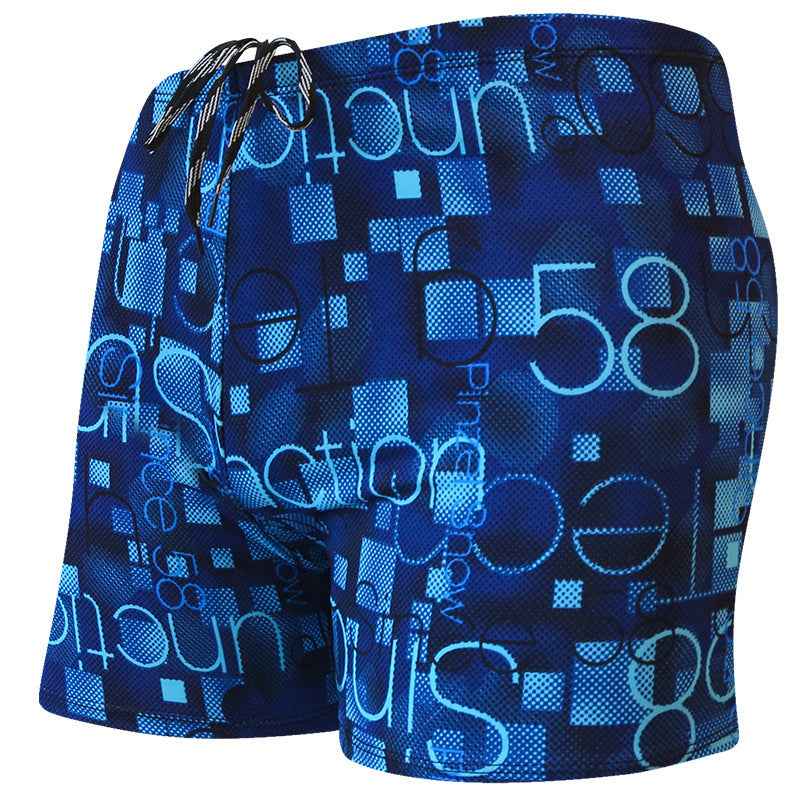 Printed Adult Swimming Trunks Men's Plus Size Boxer Beach Shorts
