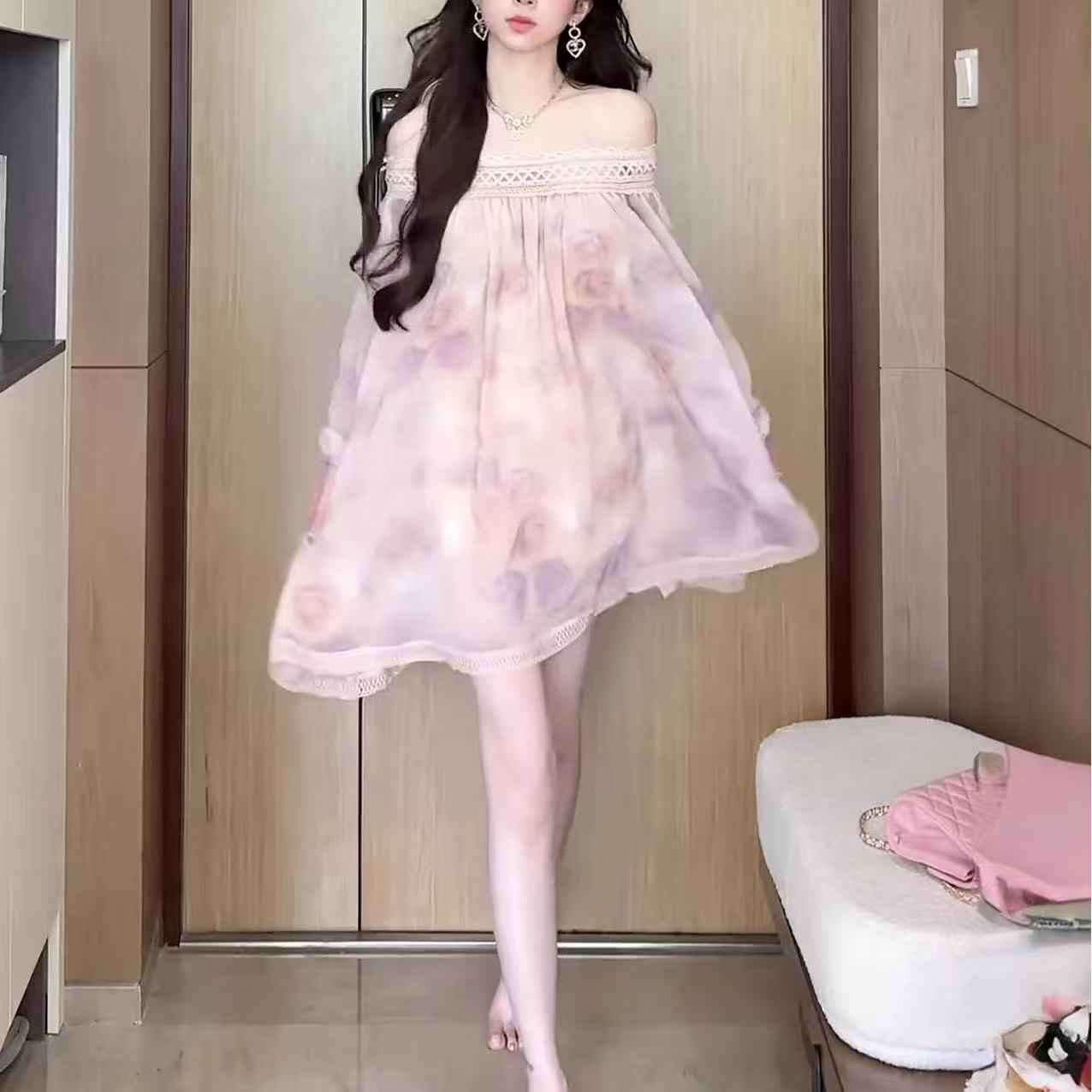Women's Sexy Cinched Waist Floral Dress