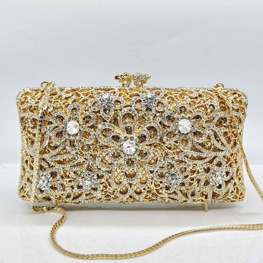 Full-Strass Evening Clutch With Diamond-Inlaid Design For Banquets