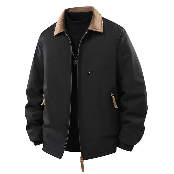 Mens Lapel Coat Waterproof Padded For Warmth And Versatile