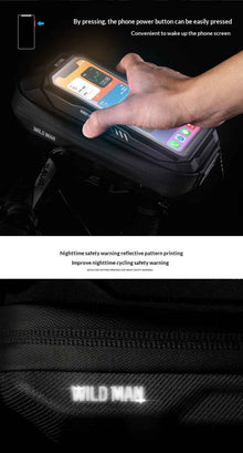 Hard-shell Handlebar Bag For Touchscreen Phones Designed For Cycling