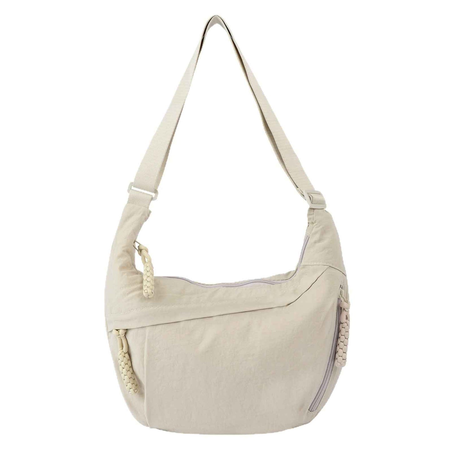Womens Simple High-Capacity Nylon Crossbody Bag