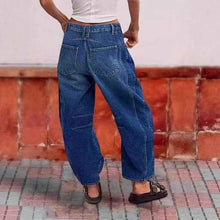 Stitched-detail Patch Pocket Tapered Womens Jeans