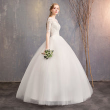 Slim Mid-sleeve Plus Size Photo Studio Wedding Dress by Mirlaine Univers