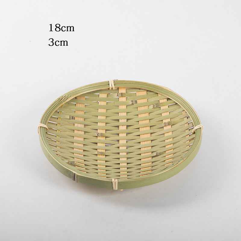 Hand-woven Mini Fruit Basket Grid Small Bamboo Basket Fruit Basket Small Basket