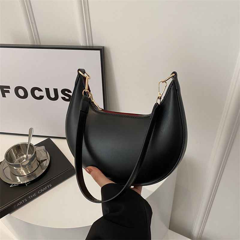 Niche Crescent New Simple All-Match Textured Shoulder Bag For Women
