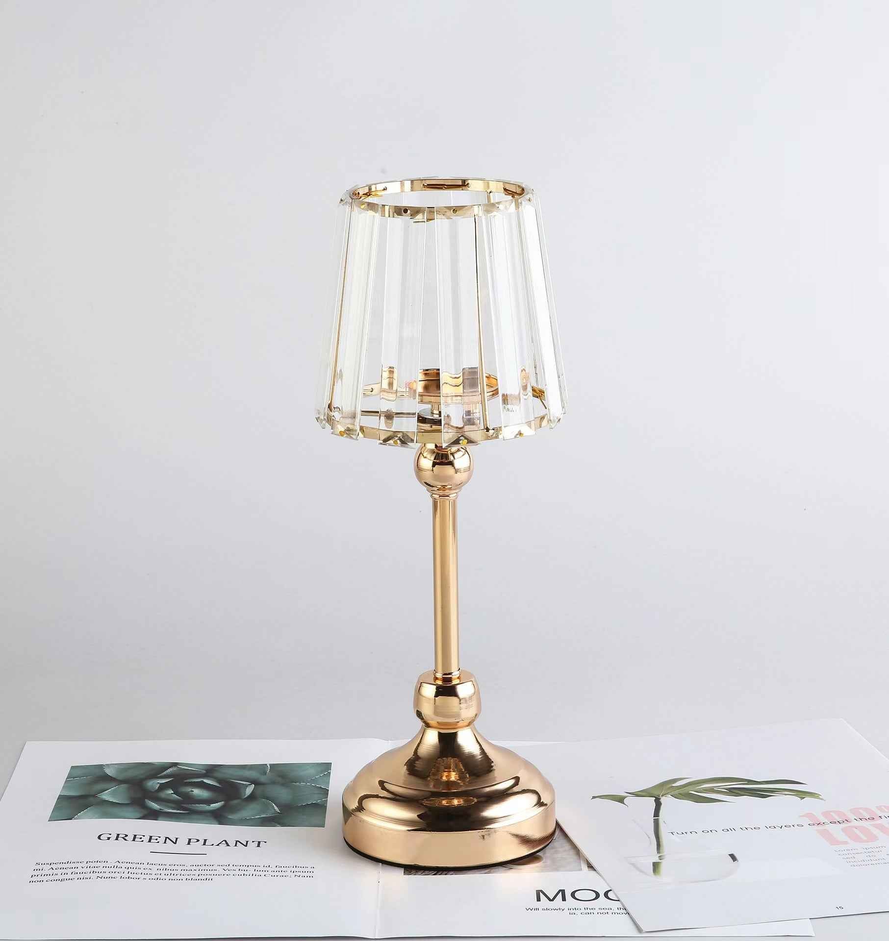 European Crystal Glass Candle Holder, Romantic Wedding, Home, Living Room, Meal