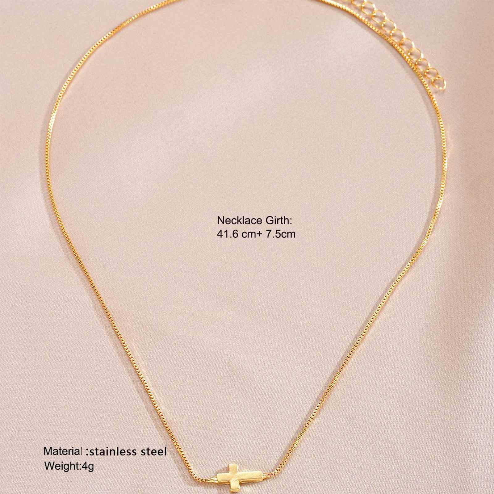 Cross Necklace For Women 14K Real Gold Silver Plated Dainty Small Cross Pendant Choker Simple Trendy Cute Cross Charm Chain Necklace Easter Basket Stuffers Baptism Religious Faith Jewelry Gift