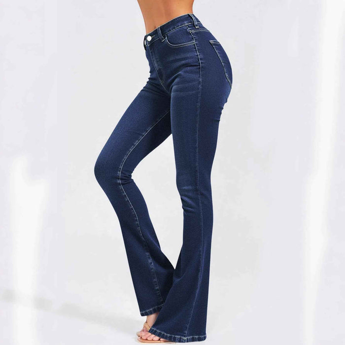 Pantalon droit légèrement évasé délavé printemps