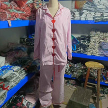 Spring New Korean-style Couple Pajamas Striped Long-sleeve