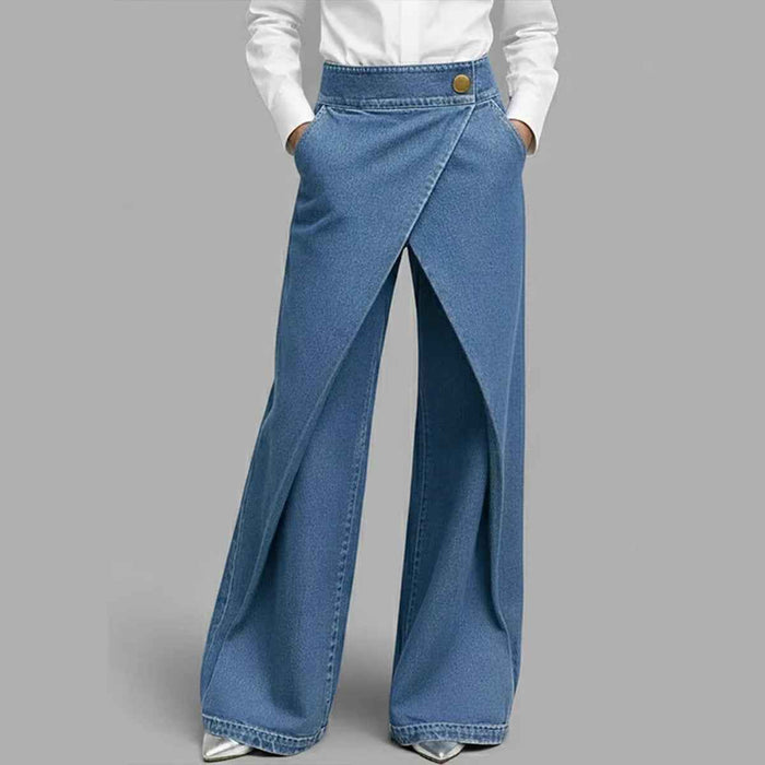 Pantalon long en jean pour femme