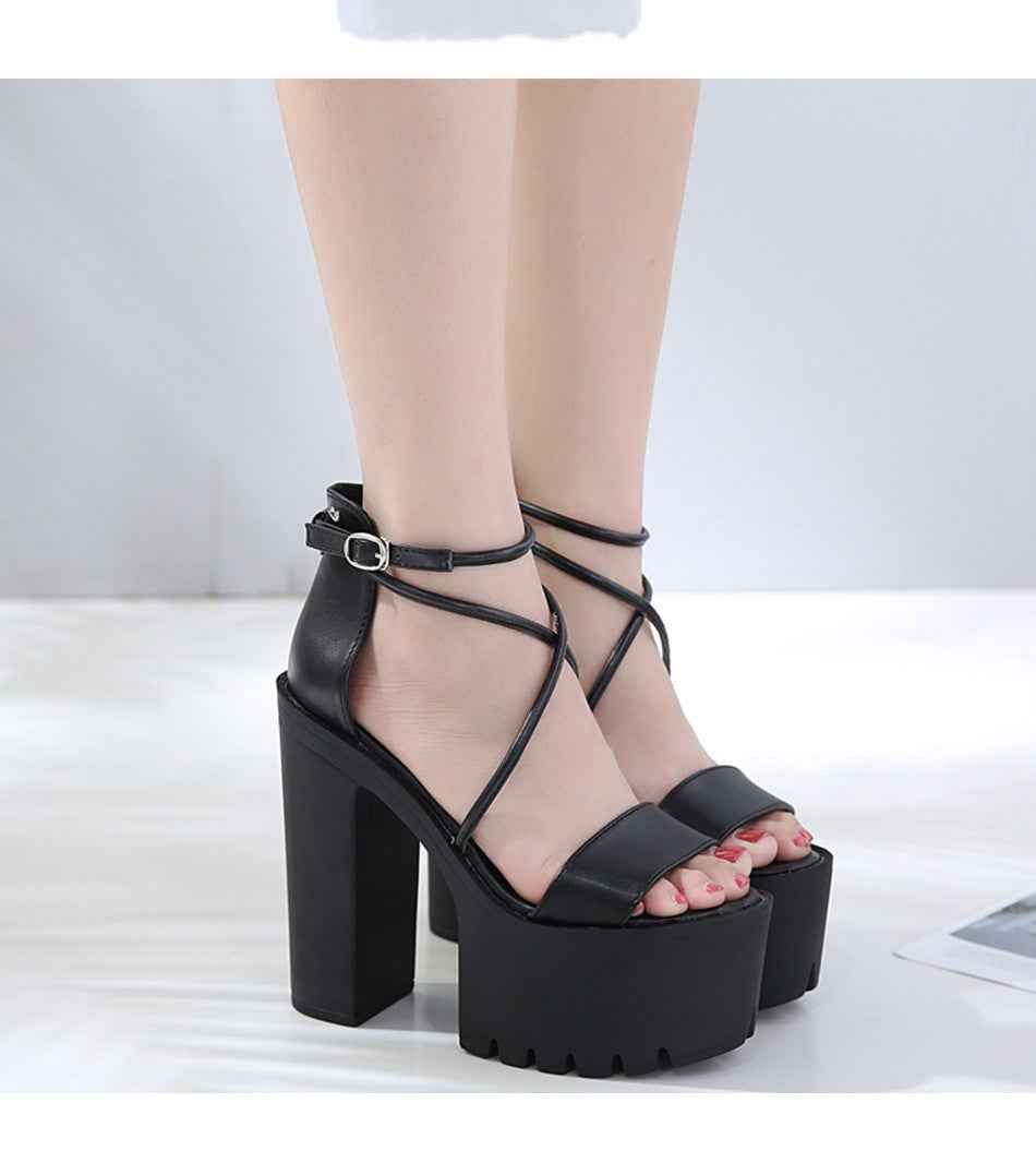 Nightclub Dj Bar Performance Shoes Cross Strap Sandals For Women