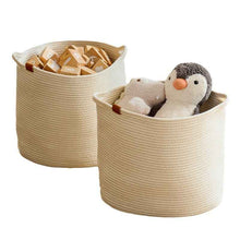 Laundry Basket Woven Cotton String Large Laundry Basket High Laundry Basket Foldable Basket