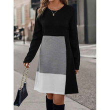 European And American-style Patchwork Knit Regular-fit Dress