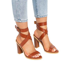 Plus-size sandals for women with chunky heels