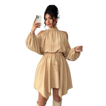 Long Sleeve Solid Color Autumn Dress