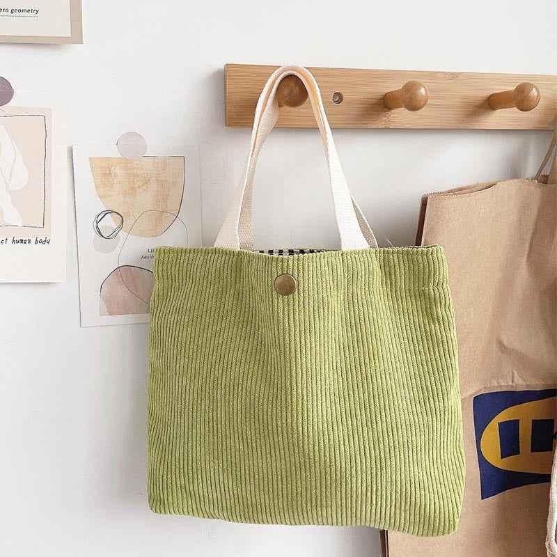 Rough-yarn Minimalist-style Tote With Double-sided Prints A Versatile High-capacity Womens Canvas Bag