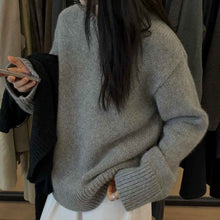 Gray Women's Pullover Knit Sweater